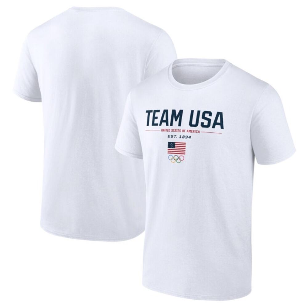 TEAM USA Youth Team USA 2024 Olympics Gold Medal T-Shirt Large 14 - 16 White NWT